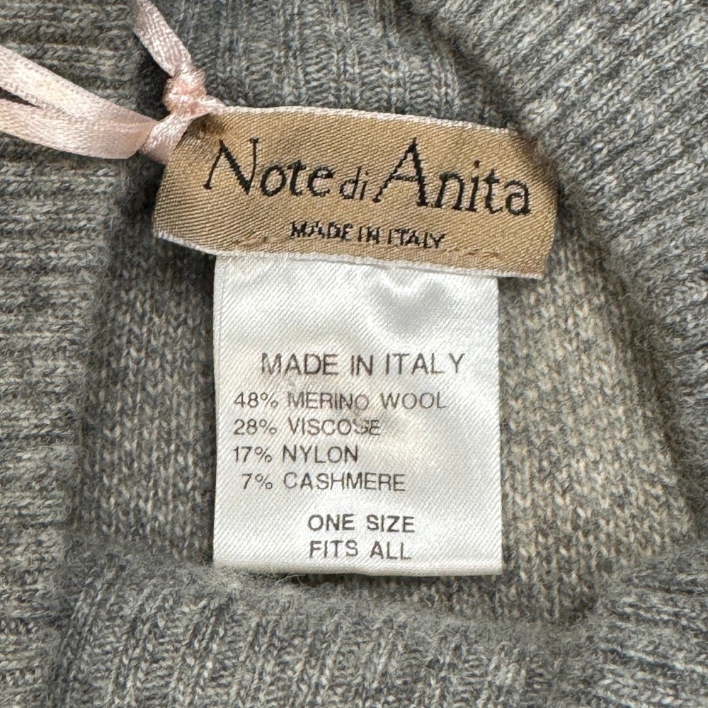 Note di Anita Italy Poncho Sweater Merino‎ Wool Cashmere Plaid OSFA NWT - Picture 5 of 9